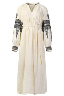 Stella Forest Midi-jurk met borduursels Safia  naturel - 38 (FR40),