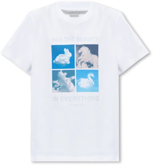 Stella McCartney Bedrukt T-shirt Stella McCartney , White , Dames - S,Xs