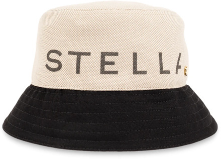 Stella McCartney Bucket hoed met logo Stella McCartney , Beige , Dames - 59 Cm,57 Cm,58 CM