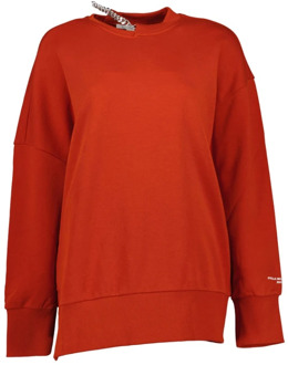 Stella McCartney Comfortabele Falabella Sweatshirt Stella McCartney , Orange , Dames - Xs,2Xs,3Xs