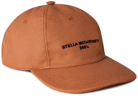 Stella McCartney Eco Katoenen Logo Baseballpet Stella McCartney , Brown , Dames - 57 CM