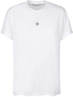 Stella McCartney Elegante Geborduurde Oversized T-Shirt Stella McCartney , White , Dames