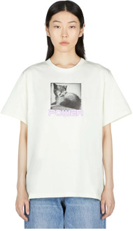 Stella McCartney Grafische Print Cat Power T-Shirt Stella McCartney , White , Dames - L,M