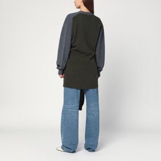 Stella McCartney Grijze/donkergroene cardigan met gekruiste mouwen Grijs - S