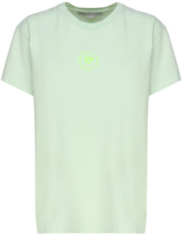 Stella McCartney Groene biologisch katoenen T-shirts en Polos Stella McCartney , Green , Dames - L,S,Xs,2Xs