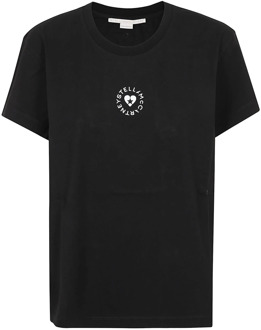 Stella McCartney Iconisch Mini Heart T-Shirt Stella McCartney , Black , Dames - M,Xs