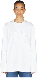 Stella McCartney Katoenen Rhinestone Logo Sweatshirt Stella McCartney , White , Dames - L,M,S,Xs