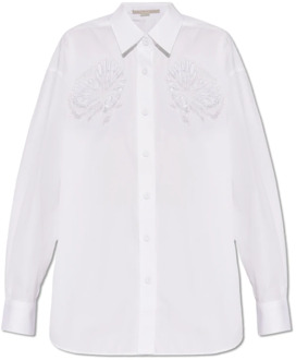 Stella McCartney Katoenen shirt met bloemenmotief Stella McCartney , White , Dames - S,Xs,2Xs