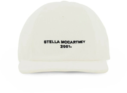 Stella McCartney Logo Baseball Cap, Witte Katoenen Canvas Stella McCartney , White , Dames - 56 CM