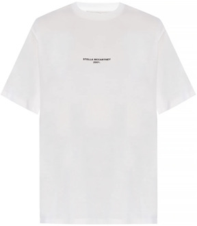 Stella McCartney Logo-bedrukt T-shirt Stella McCartney , White , Dames - Xs,2Xs