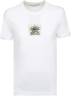 Stella McCartney Logo-print Katoenen T-shirt Stella McCartney , White , Dames - M,S,Xs,2Xs