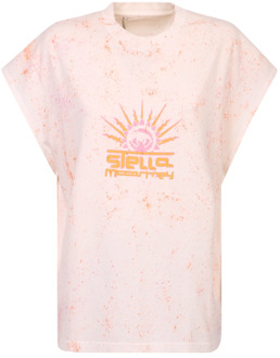 Stella McCartney Logo-print Mouwloos T-shirt Stella McCartney , Pink , Dames - S,Xs,2Xs