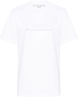 Stella McCartney Logo Print Witte T-shirts en Polos Stella McCartney , White , Dames - Xs,2Xs