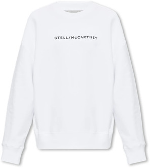 Stella McCartney Sweatshirt met logo Stella McCartney , White , Dames - S,Xs,2Xs