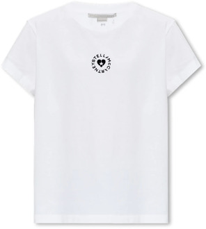 Stella McCartney T-shirt met logo Stella McCartney , White , Dames - M,S,Xs,2Xs