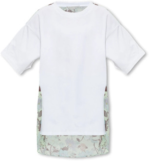 Stella McCartney T-shirt met zijden achterkant Stella McCartney , White , Dames - S,Xs,2Xs