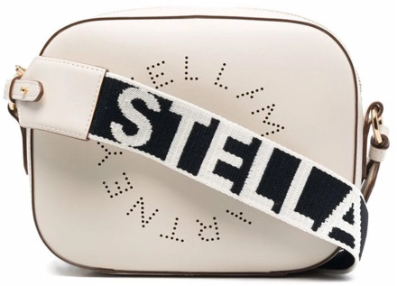 Stella McCartney Witte Faux Leren Stella Logo Crossbody Tas Stella McCartney , White , Dames - ONE Size