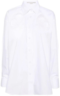 Stella McCartney Witte Katoenen Poplin Overhemd met Broderie Anglaise Stella McCartney , White , Dames - S,Xs