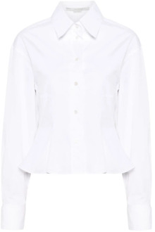 Stella McCartney Witte Katoenen Poplin Peplum Shirt Stella McCartney , White , Dames - L,M,S,2Xs