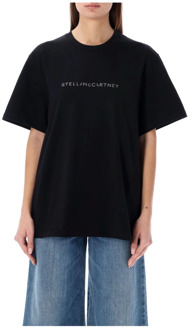 Stella McCartney Zwart Strass Logo T-shirt Stella McCartney , Black , Dames - L,M,S,Xs