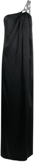 Stella McCartney Zwarte jurk met kristallen versiering en één schouder Stella McCartney , Black , Dames - S,2Xs
