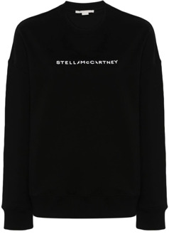 Stella McCartney Zwarte Logo Print Crew Neck Sweater Stella McCartney , Black , Dames - M,S,Xs