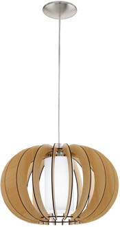 Stellato 1 Hanglamp - E27 - Ø 40 cm - Grijs/Ahorn, Wit