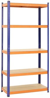 Stellingkast / Magazijnstelling - Blauw/Oranje - 5 planken