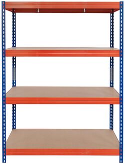 Stellingkast - Rivet - 192x100x50cm - Draagkracht 300kg - Hout