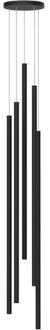 Stelo Compo 5x Hanglamp, Led 21w, 4000k, Zwart Mat, H.160cm