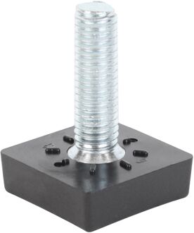 Stelschroef Voor Stop Met Schroefdraad M8, Voet 25x25 Mm Staal /kunststof Zwart - 4st