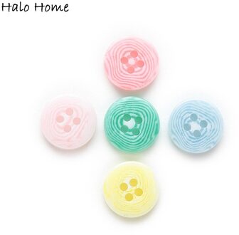 Stely 50 Stuks Gemengde Ingebed Inline Patroon Hars 4 Gaten Naaien Kleding Resin Knoppen Scrapbooking Card Making Diy 13mm