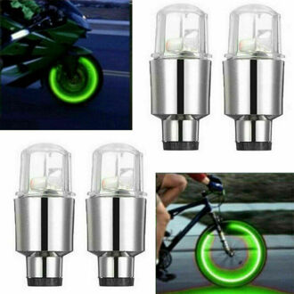 Stem Wiel Band Cap Licht Led Spoke Cover Neon Waterdichte Lamp 4X Groene Fiets Motorfiets
