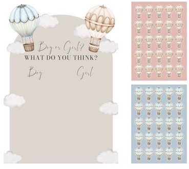 Stembord Baby Balloons Gender Reveal Classic Multikleur - Print