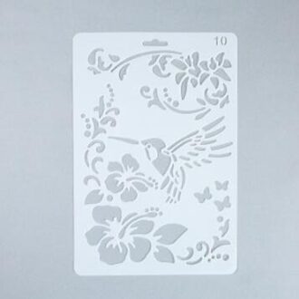 Stencil Flower Hummingbird Gelaagdheid Plastic Stencils Template Muur Scrapbooking Schilderen Fotoalbum Decor Embossing Papieren Kaart