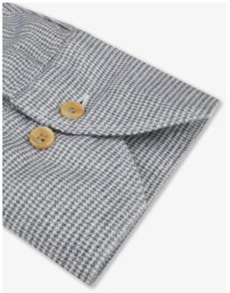 Stenströms Stenströms Fitted body, c72 rc cuff casual lange mouw overhemden 6757218880 Grijs