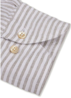 Stenströms Stenströms Slimline c72 rc lange mouw overhemden Beige