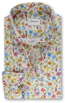 Stenströms Witte Bloemen Oxford Overhemd Stenströms , Multicolor , Heren - L