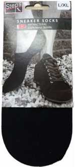 Steps 5 pack - sneaker sokken dames sneaker sokken heren footies - Zwart - XXL