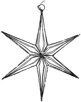 Ster 6 punt zwart 30cm 25LED timer