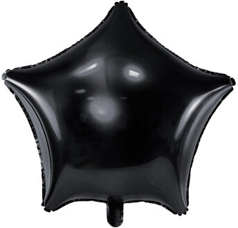 Ster Ballon Folie Metallic Zwart - 48cm