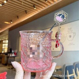 Ster Bar Cup Kerst Klassieke Rode Glas Vis Schaal Water Cup Met Roerder Koffie Cup 1