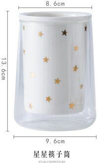 Ster Eetstokje Houder Huishoudelijke Keramische Eetstokje Kooi Vork Lepel Opslag Keuken Eetstokje Buis Borosilicaatglas Afvoer Rack