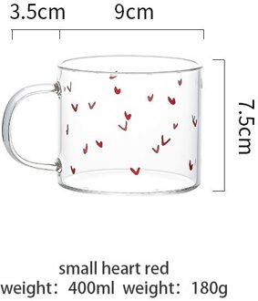 Ster-Hart Brief Portret Glas Mok Mok Koffie Mok Met Handvat Twee Ontbijt Melk Thee Sap Koeler Bier Mok glas Drinkware klein hart rood
