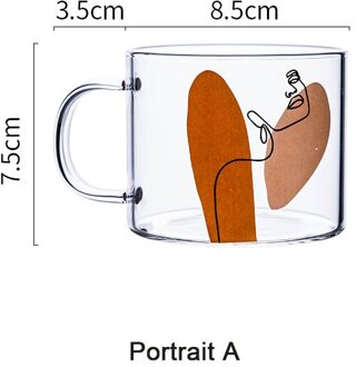 Ster-Hart Brief Portret Glas Mok Mok Koffie Mok Met Handvat Twee Ontbijt Melk Thee Sap Koeler Bier Mok glas Drinkware Portrait A