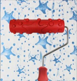 Ster Patroon Rubber Roller Reliëf Textuur Patroon Verf Roller Thuis Decoratie Kwast Achtergrond Muur Tool 7 Inch