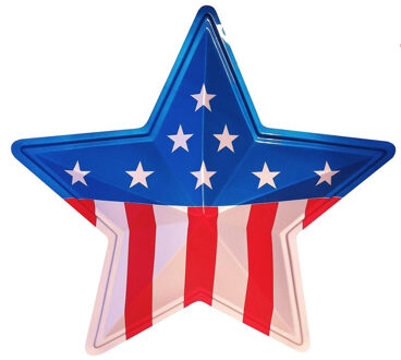 Ster van de USA Amerikaanse vlag - 45 cm - kunststof - wand decoraties - versieringen Multi
