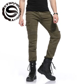 Ster Veld Ridder Motorfiets worstelen, riding jeans, motorrijder broek bescherming, knappe legergroen broek 32