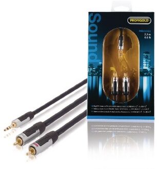 Stereo Audio Kabel 3.5mm male-2x RCA Male 2.00 m Antraciet