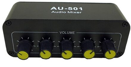 Stereo Audio Mixer (5 Ingang 1 Uitgang) multi-Channel Audio Bron Reverberator Schakelaar-Gratis 3.5Mm + Rca Interface Diy